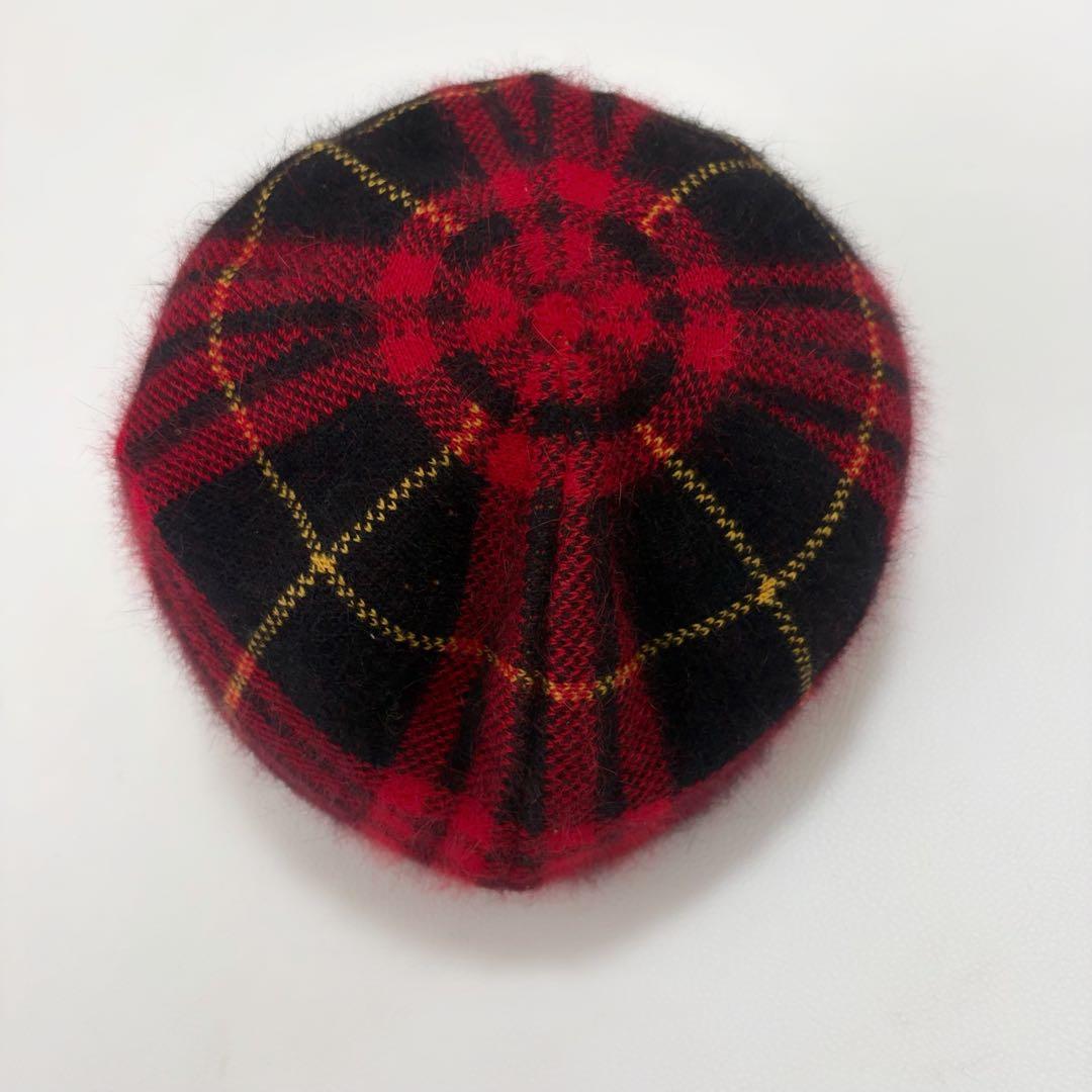 ヴィヴィアンウエストウッド　メタルオーブロゴ チェック　ベレー帽