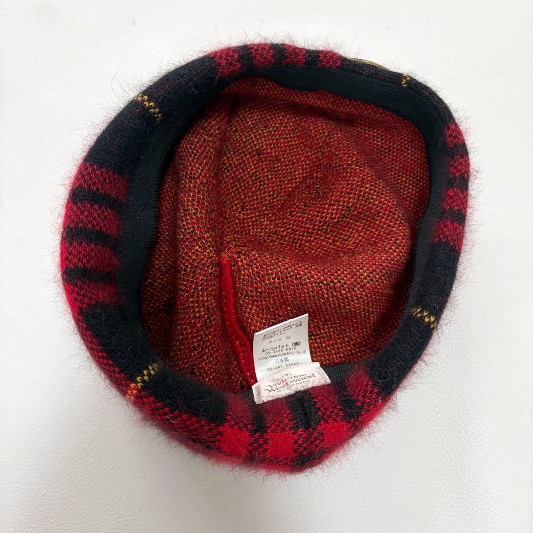 ヴィヴィアンウエストウッド　メタルオーブロゴ チェック　ベレー帽