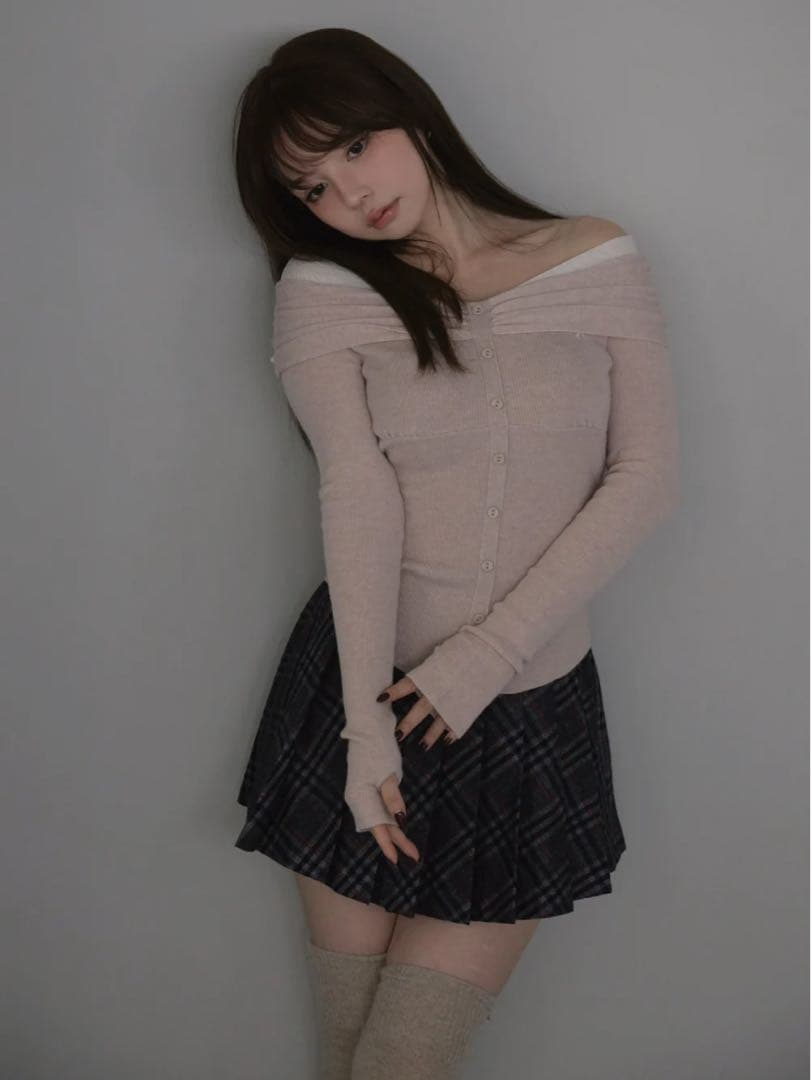 Shannon tulle knit tops ♡ pink