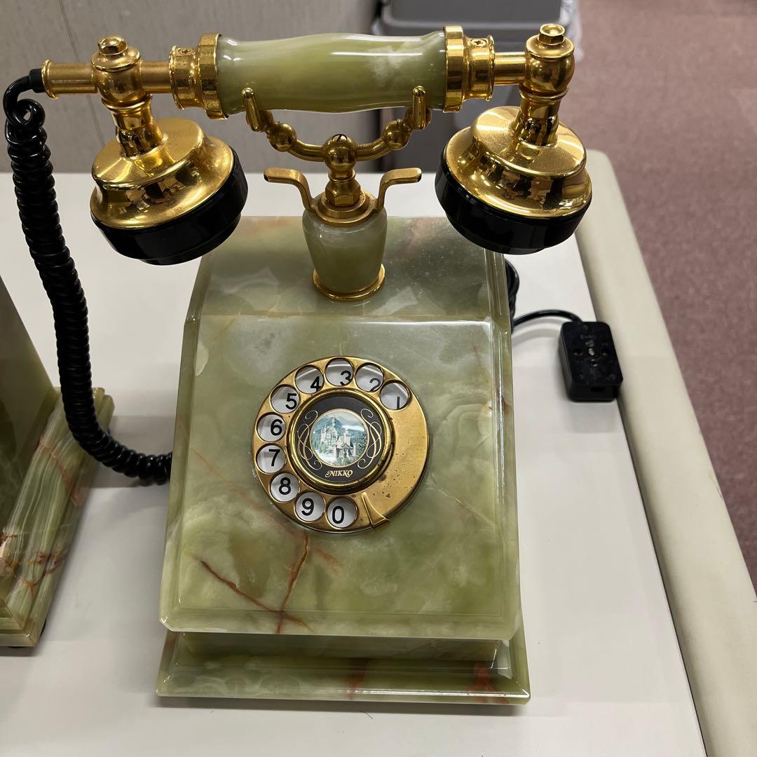 オニキス製クラシックアンティーク電話2台セット