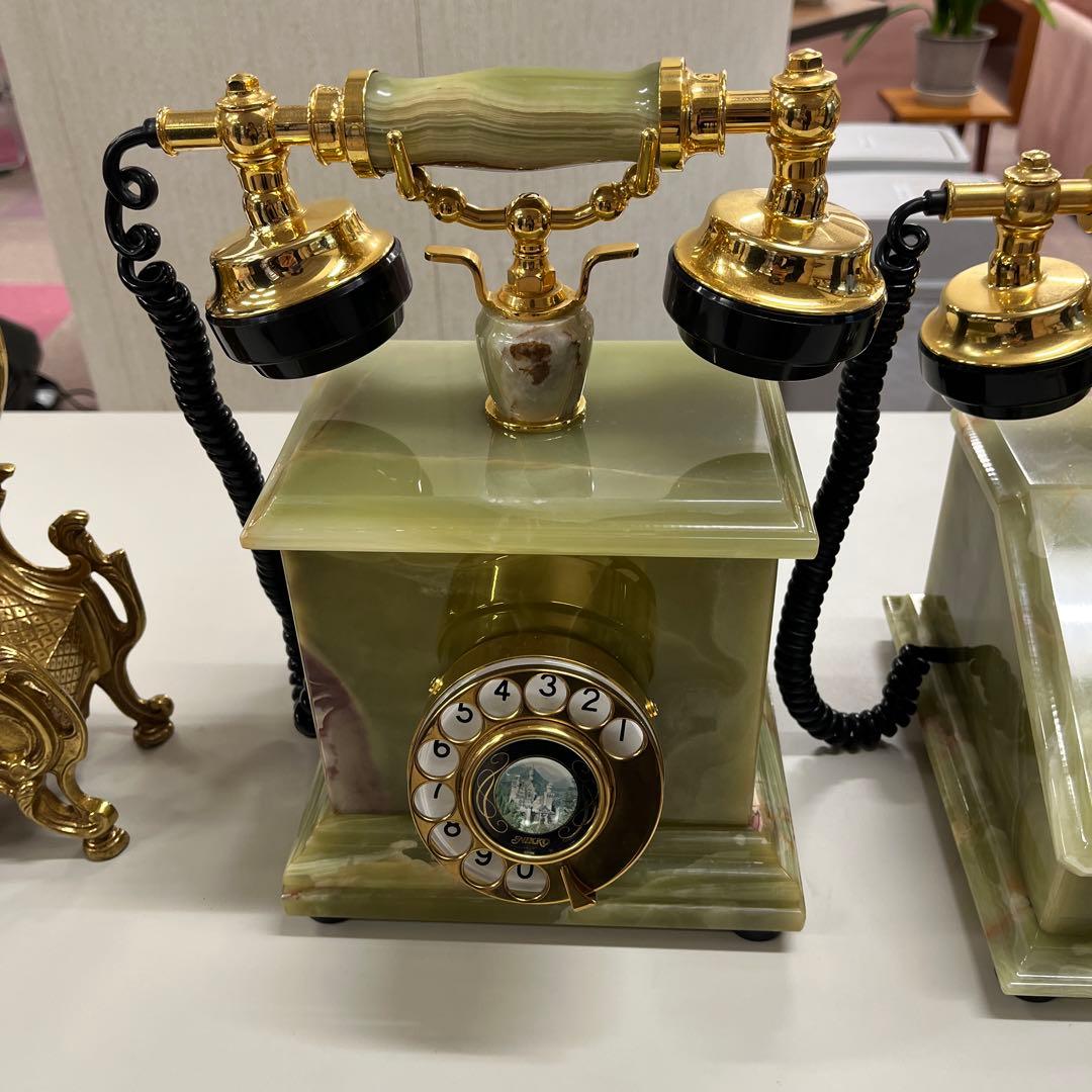 オニキス製クラシックアンティーク電話2台セット