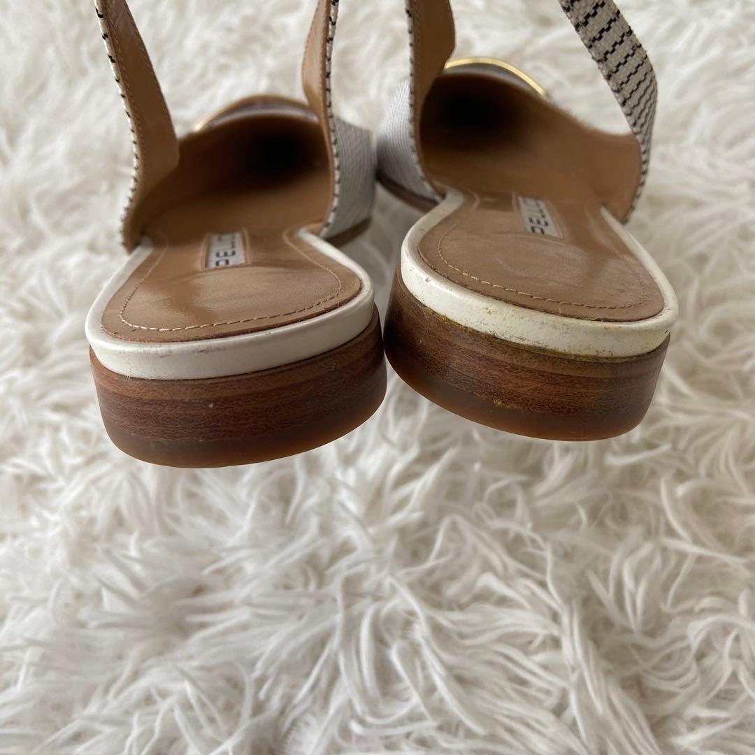 極美品✨ペリーコ バックストラップ ミュール ポインテッドトゥ ストライプ