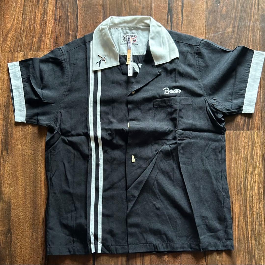 (新品/希少品) HOUSTON半袖ボーリングシャツ刺繍！