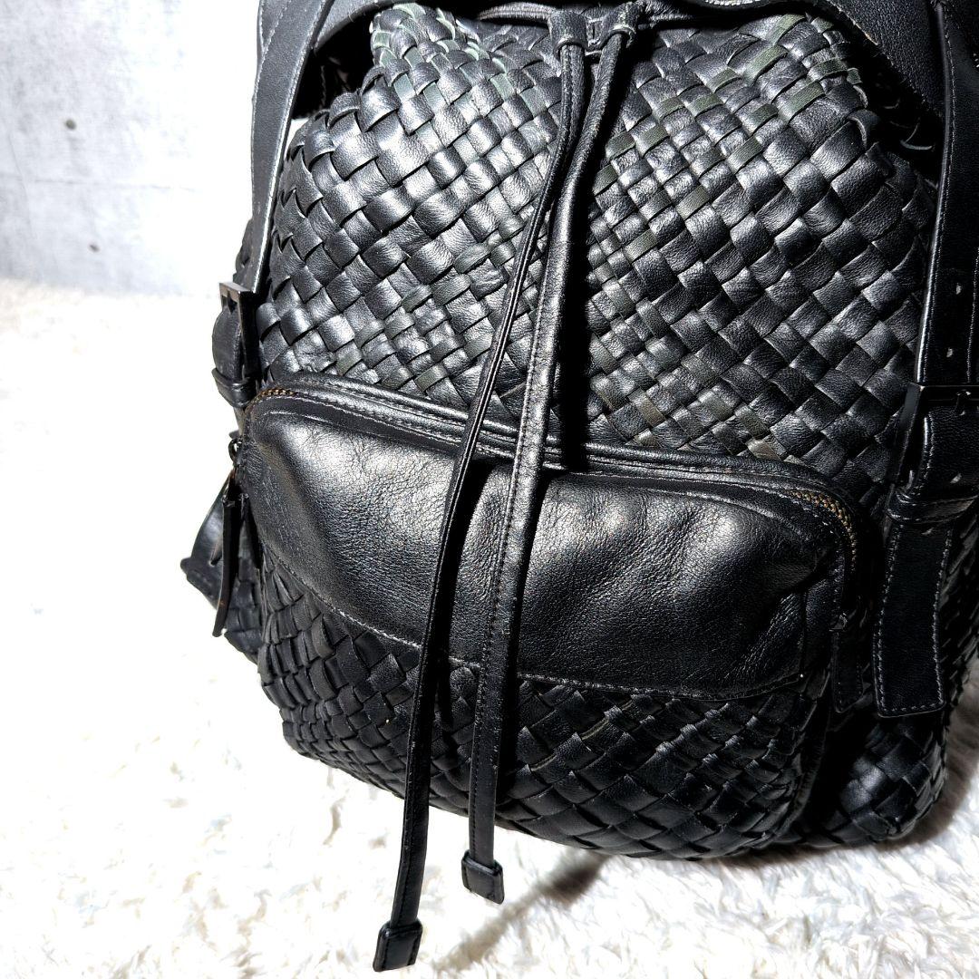 【希少 A4◎】ファロルニ　リュック　イントレ　メッシュ　ビジネス　レザー　黒