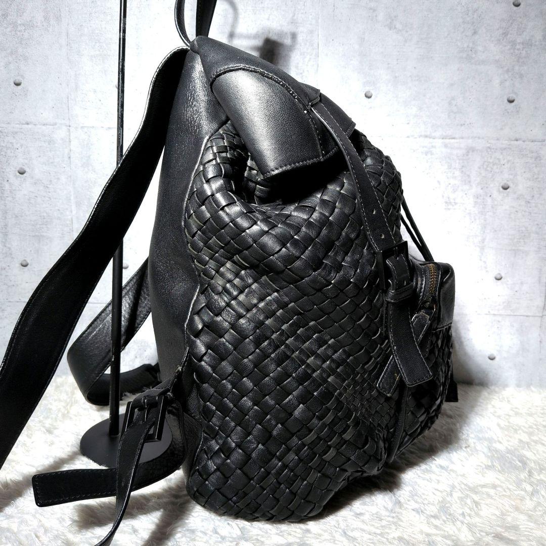 【希少 A4◎】ファロルニ　リュック　イントレ　メッシュ　ビジネス　レザー　黒