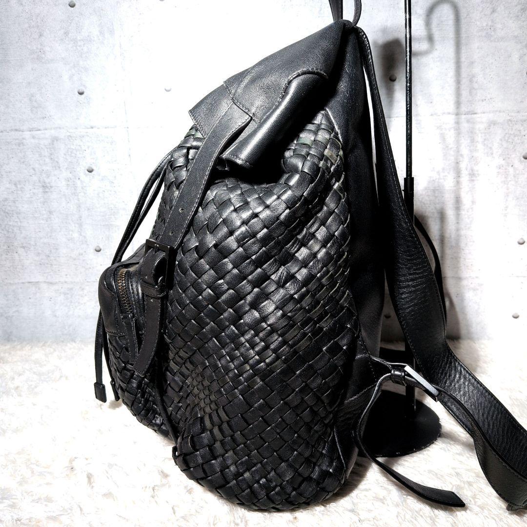 【希少 A4◎】ファロルニ　リュック　イントレ　メッシュ　ビジネス　レザー　黒