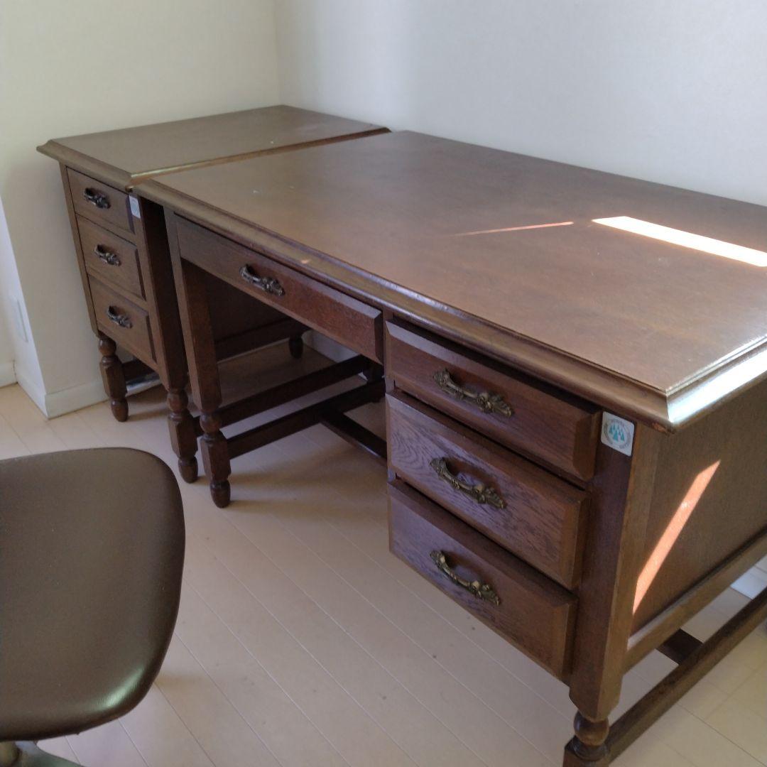 MORIYA 木製クラシックデスク 引き出し付き