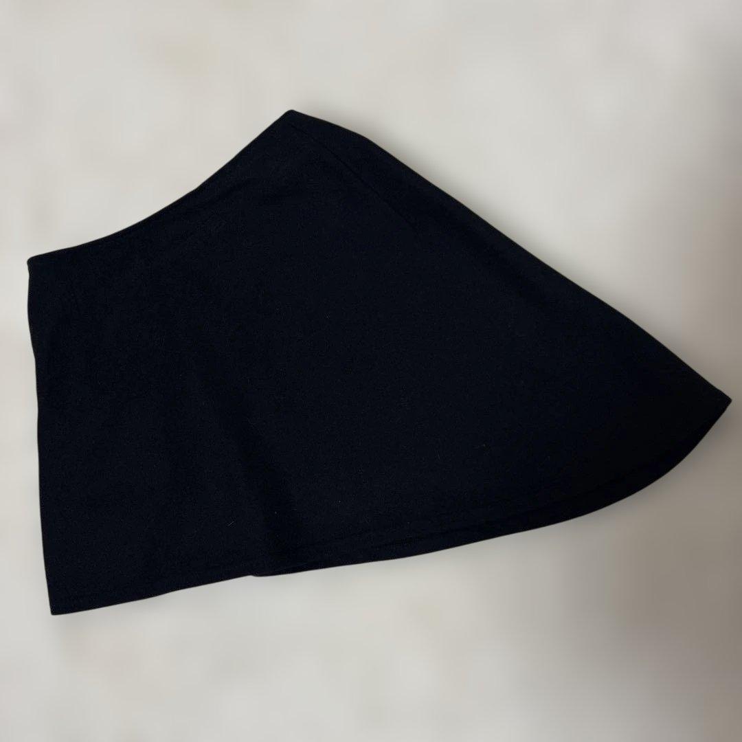 美品【変形アシンメトリー】ヨウジヤマモト　ミニスカートM 黒　ウール縮絨