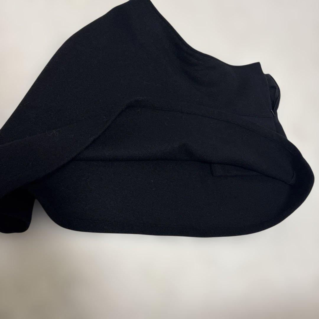 美品【変形アシンメトリー】ヨウジヤマモト　ミニスカートM 黒　ウール縮絨