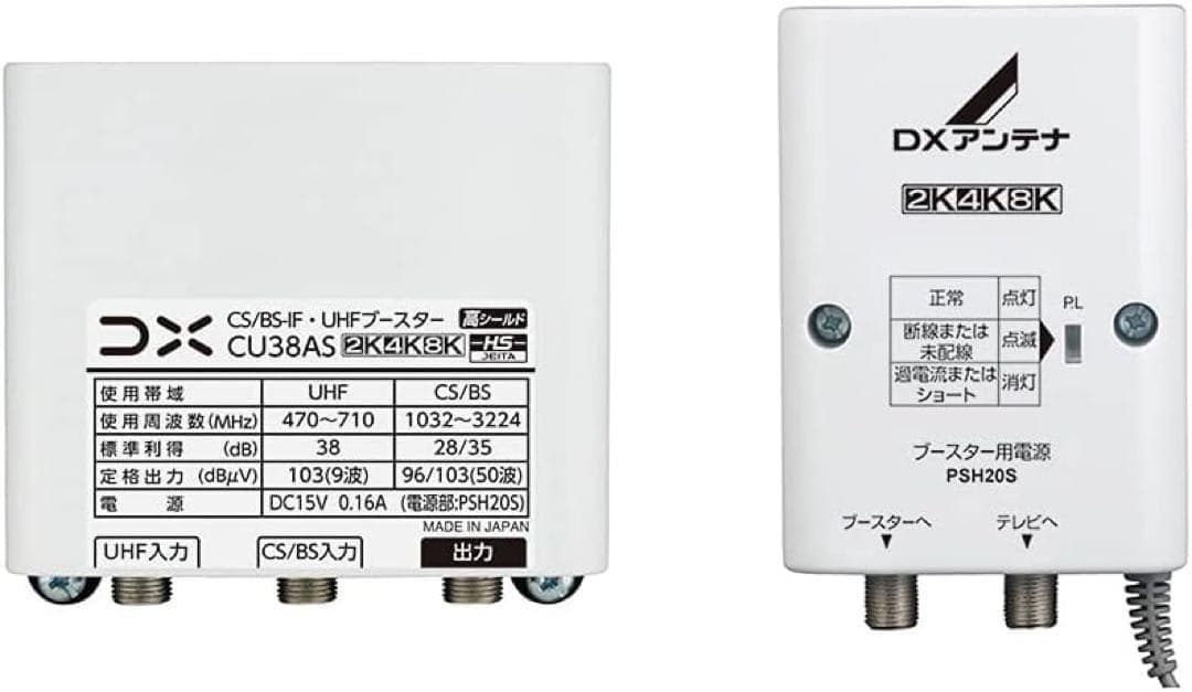 まぁぼぉ様DXアンテナ CU38AS ブースター 4K8K対応