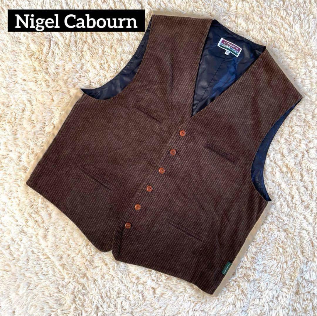 Nigel Cabourn ナイジェルケーボン ベスト ストライプ ブラウン