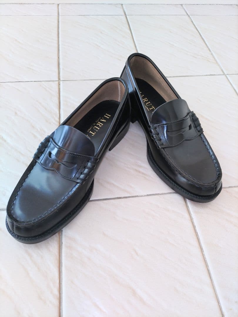 【新品未使用】HARUTAハルタ ブラックレザー ローファー26.5センチEEE