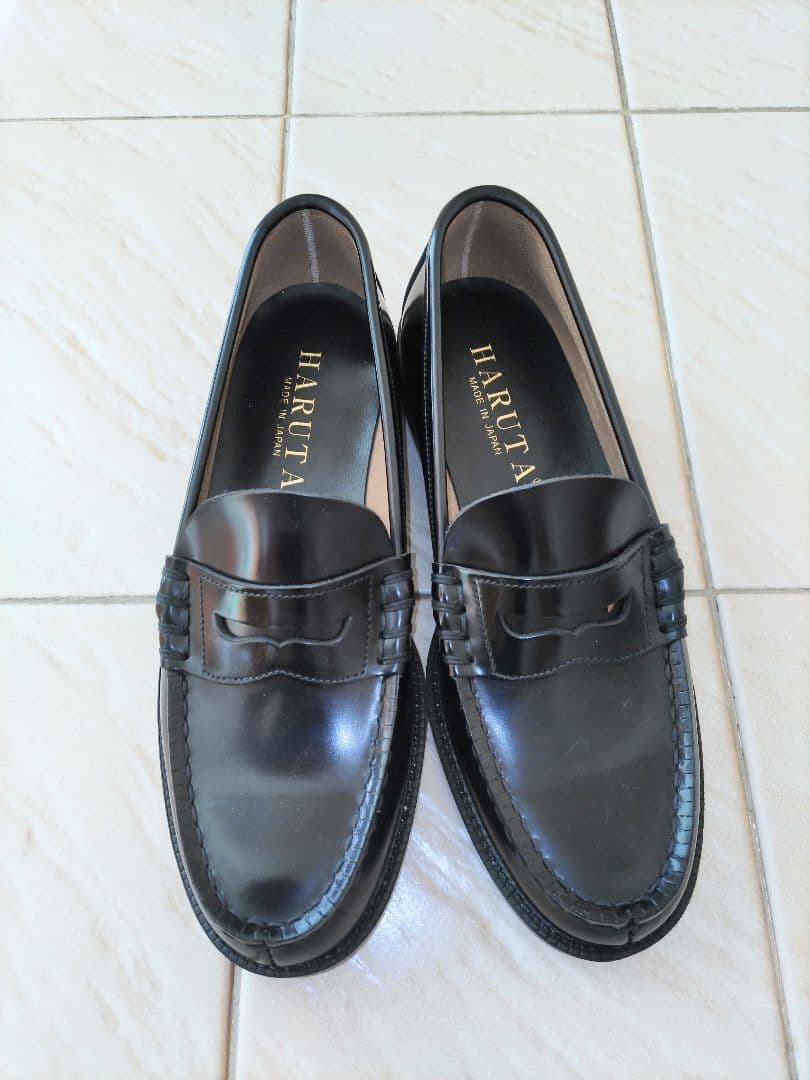 【新品未使用】HARUTAハルタ ブラックレザー ローファー26.5センチEEE