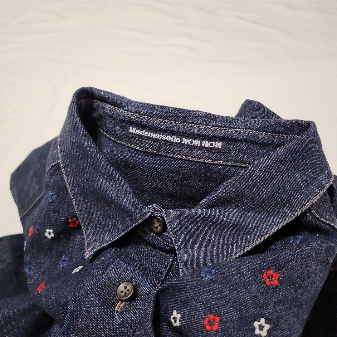 す*ん様 b12 良品 マドモアゼルノンノン デニム 長袖シャツ 40/Ｌ