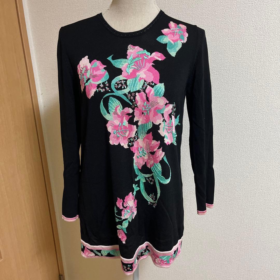 LEONARD フラワープリント 長袖チュニック サイズ42