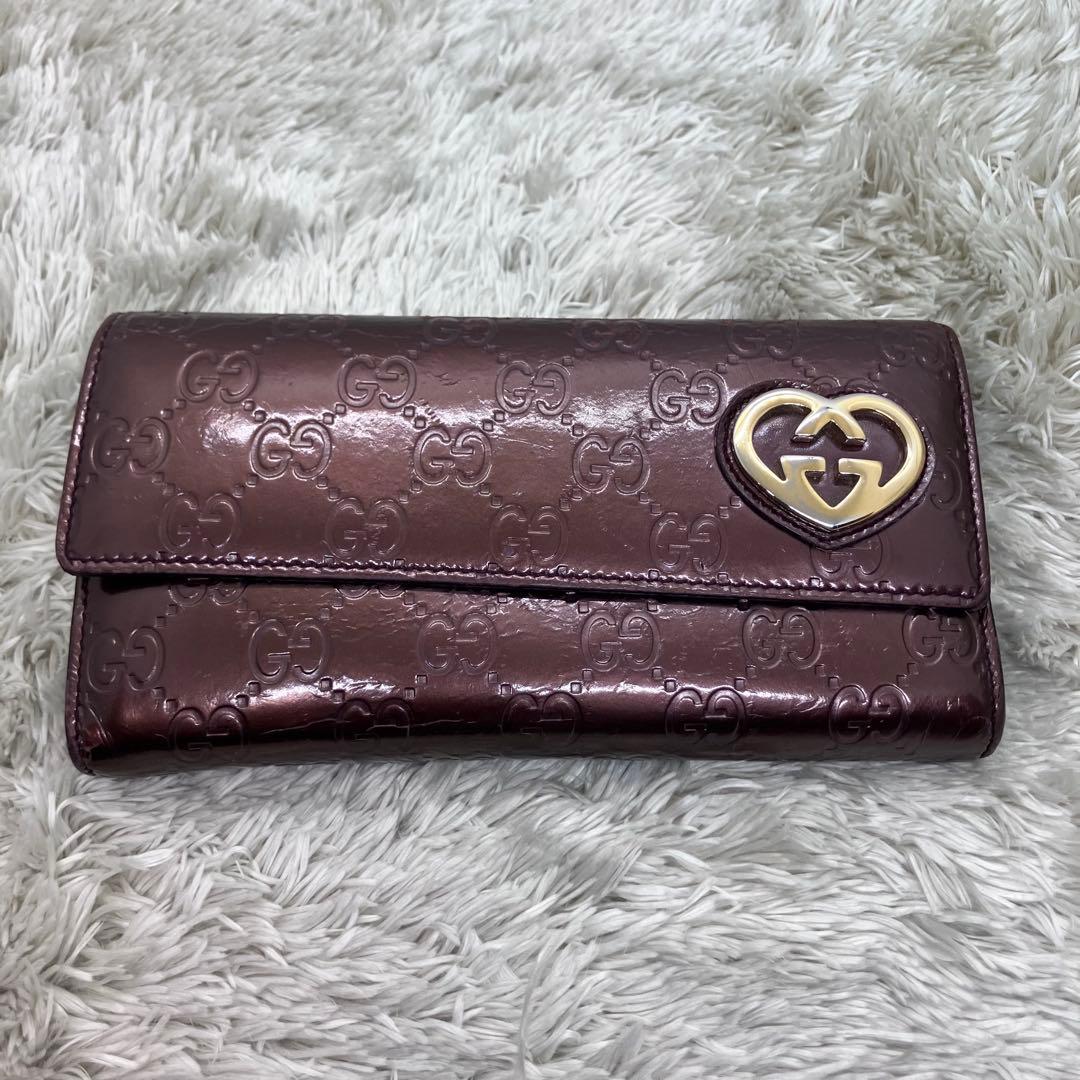 GUCCI ラブリーハート シマ GG柄 GG GGスプリーム 長財布