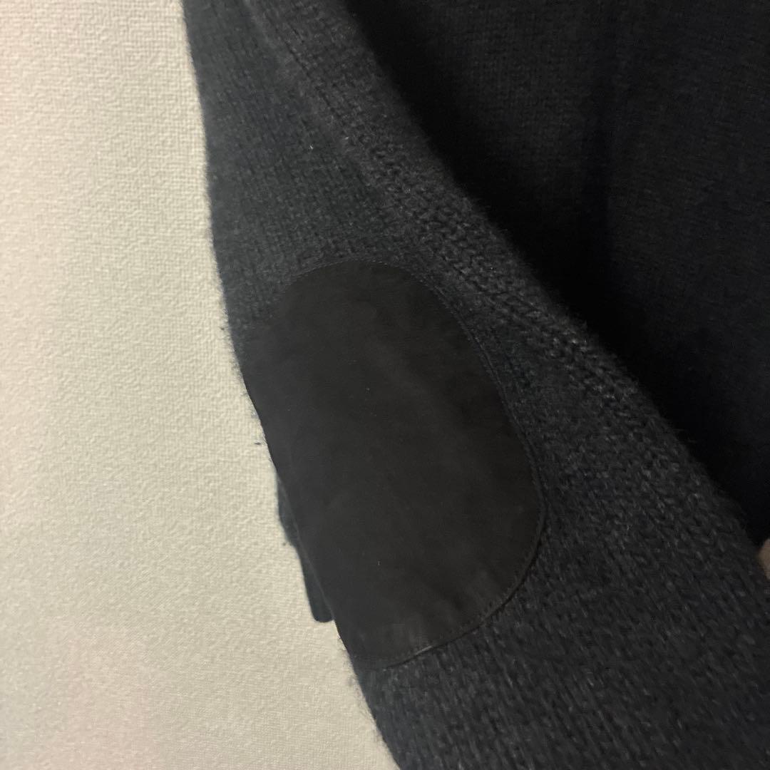 Ralph Lauren ショールカラーエルボーパッチニットカシミヤセーター　Ｌ