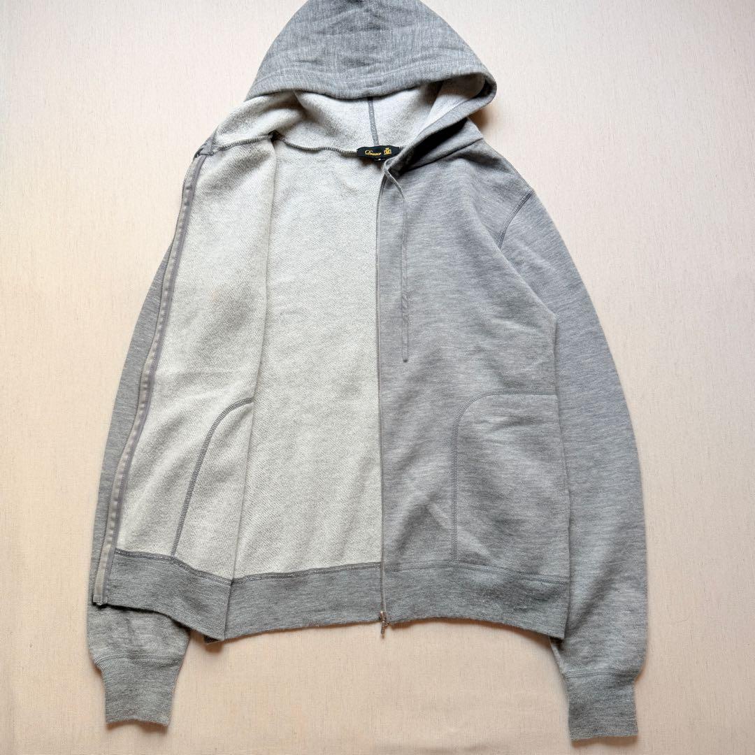 美品✨ ドゥロワー カシミヤ混 ジップアップパーカー グレー ロゴジップ　2