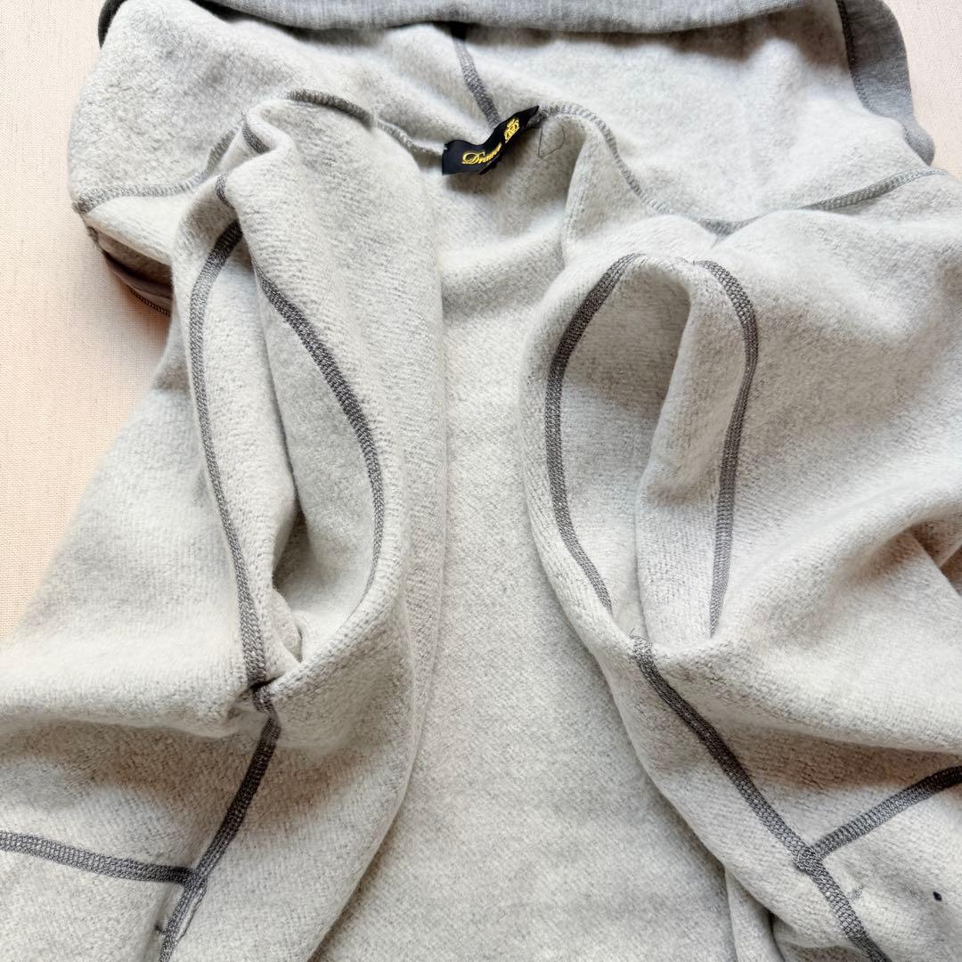 美品✨ ドゥロワー カシミヤ混 ジップアップパーカー グレー ロゴジップ　2