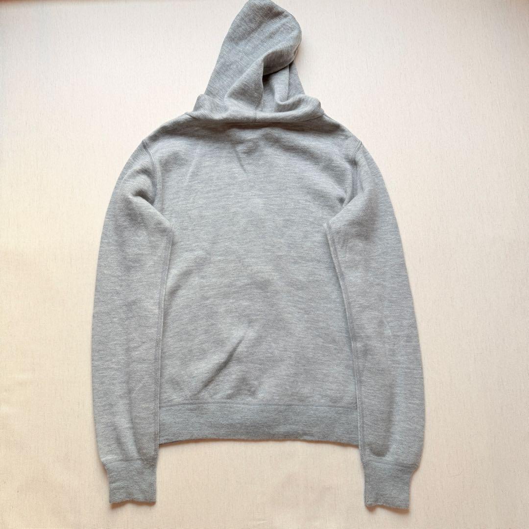 美品✨ ドゥロワー カシミヤ混 ジップアップパーカー グレー ロゴジップ　2