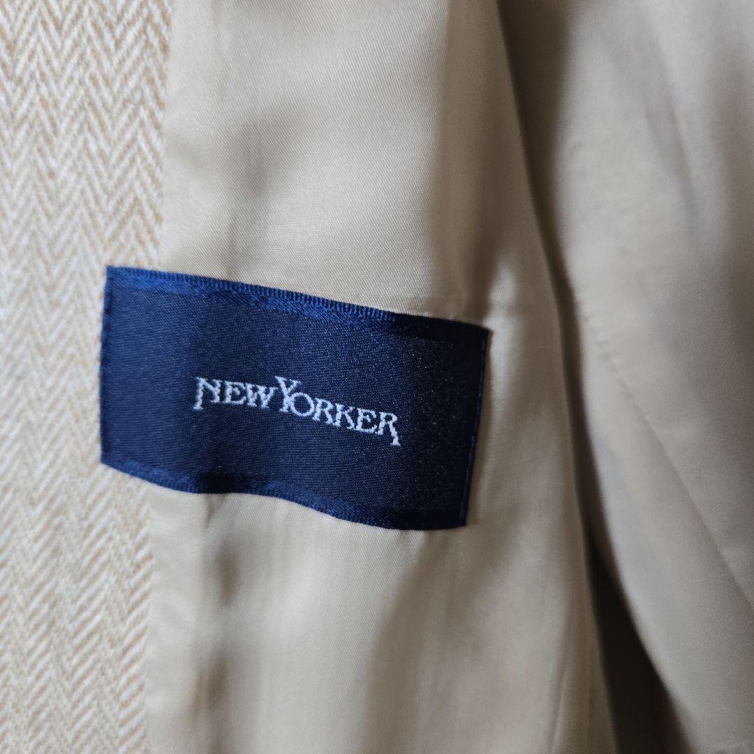 ニューヨーカー　ベージュ ヘリンボーン ダブルジャケット