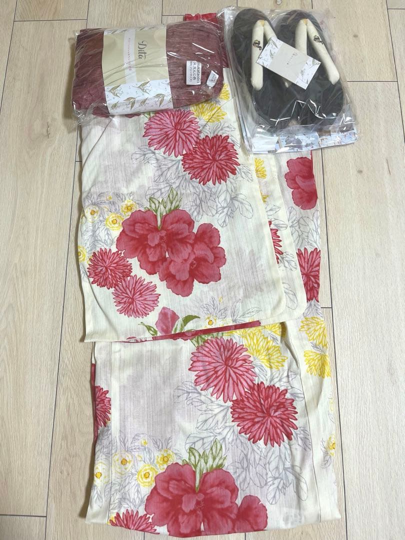 【新品・未使用】Dita 浴衣 大正ロマン牡丹寄せ
