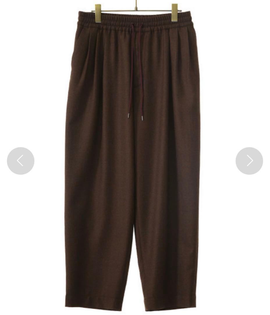 ブラウン ノーカラージャケットとパンツセット