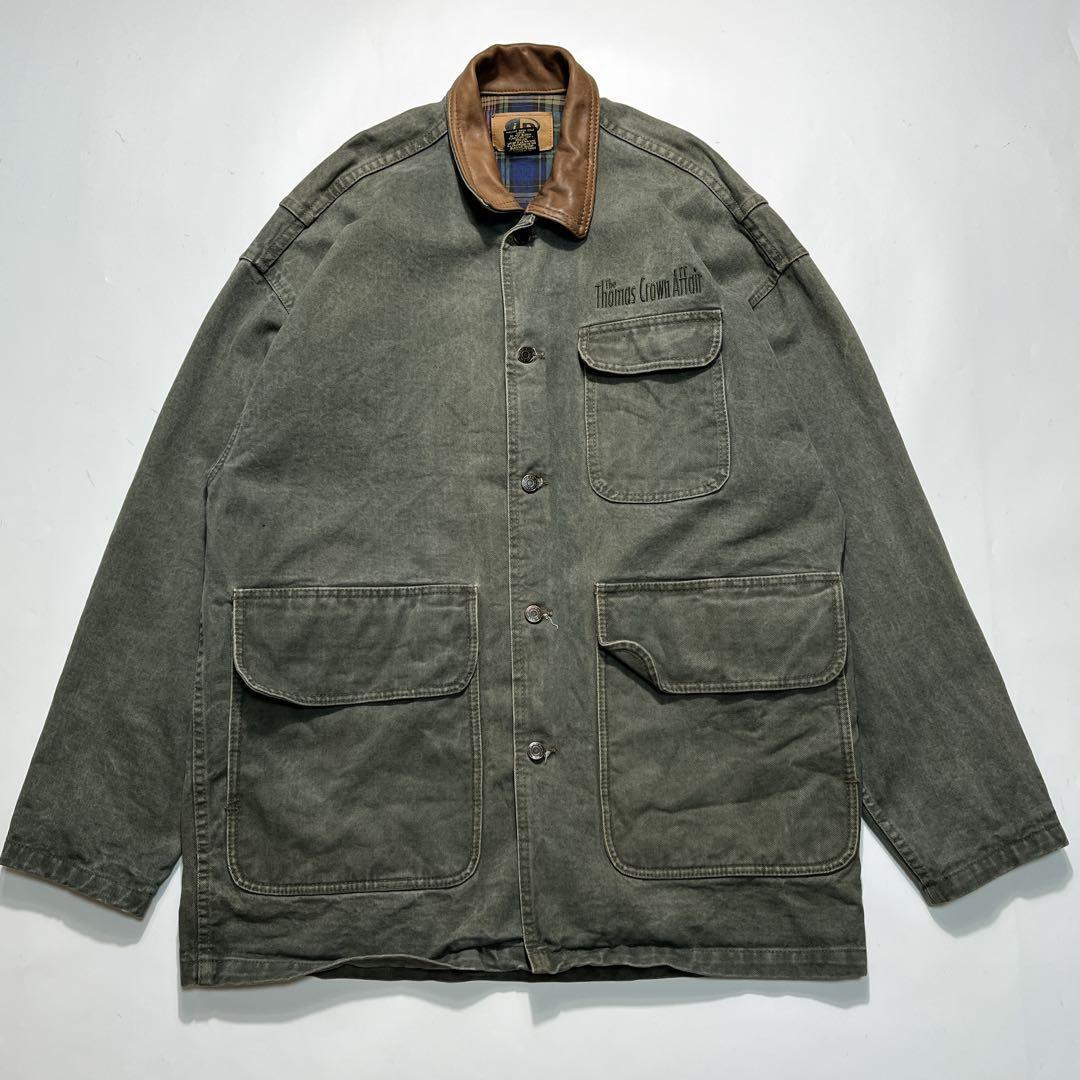 90s〜 カナダ製 ビンテージ カバーオール XL相当 モスグリーン ○7570