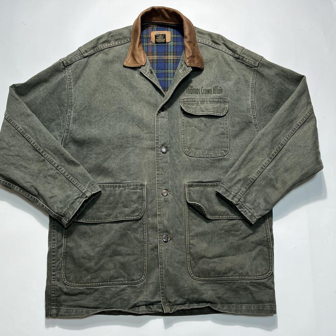 90s〜 カナダ製 ビンテージ カバーオール XL相当 モスグリーン ○7570