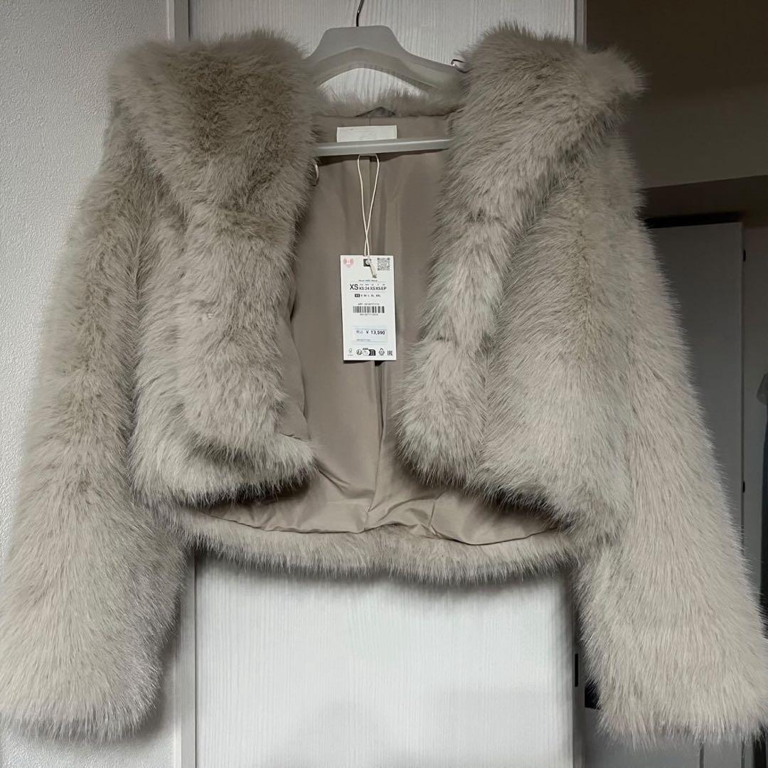 a*i様 Zara ファージャケット　グレー