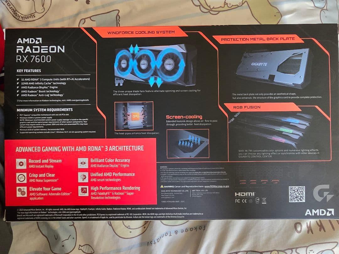 GIGABYTE Radeon RX 7600 8GB グラフィックボード