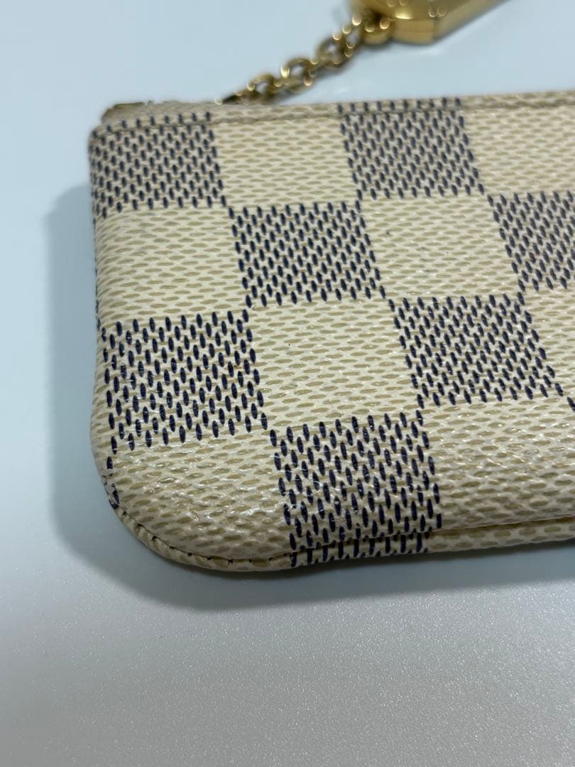 【美品】ルイヴィトン ポシェット クレ ケース ダミエ アズール