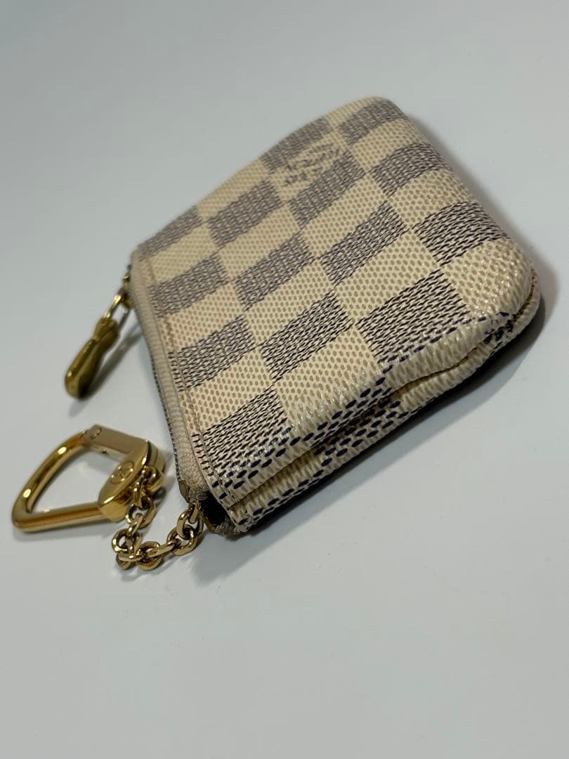 【美品】ルイヴィトン ポシェット クレ ケース ダミエ アズール