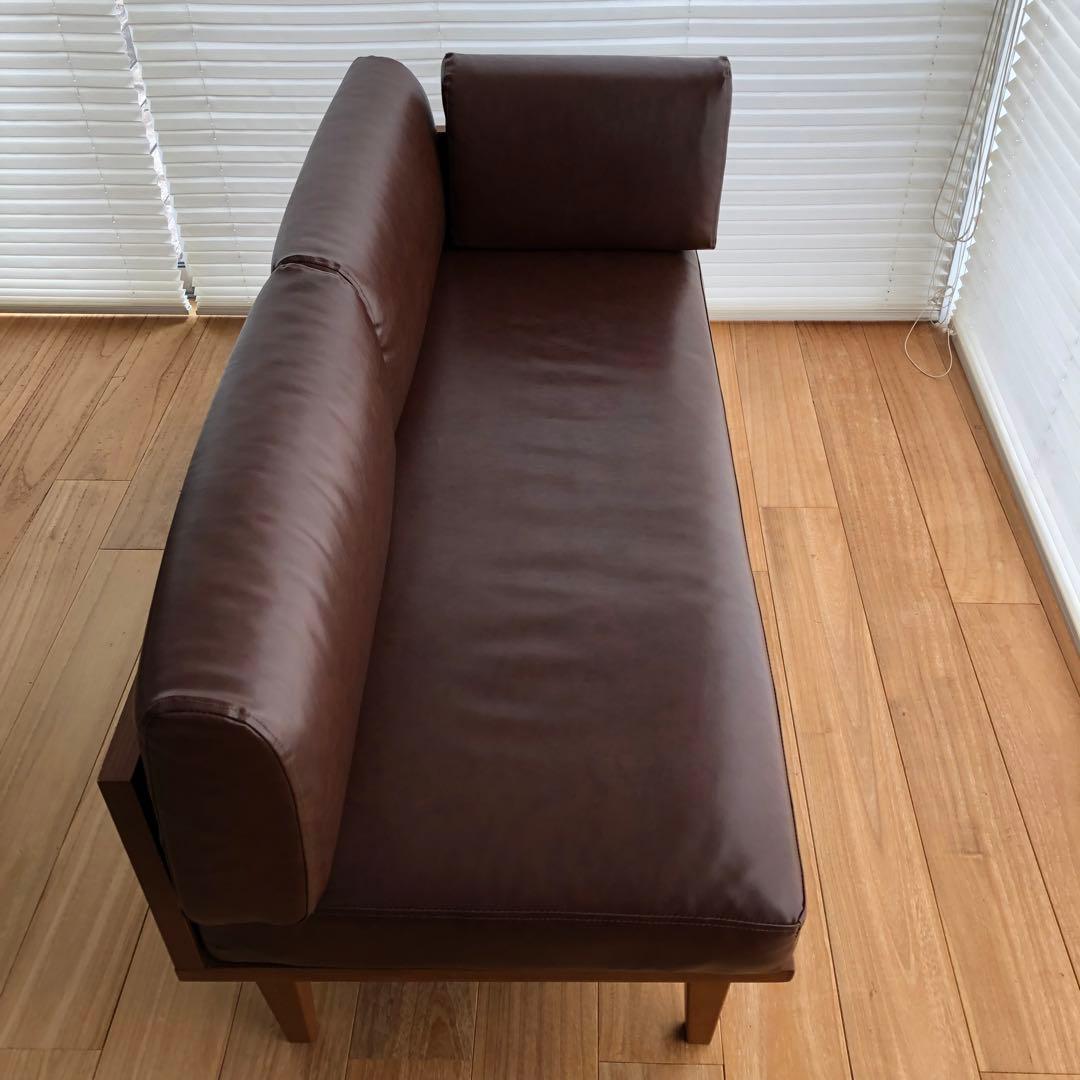 unico ブラウン 2人掛けソファ　ユニコ　合皮　レザーソファー