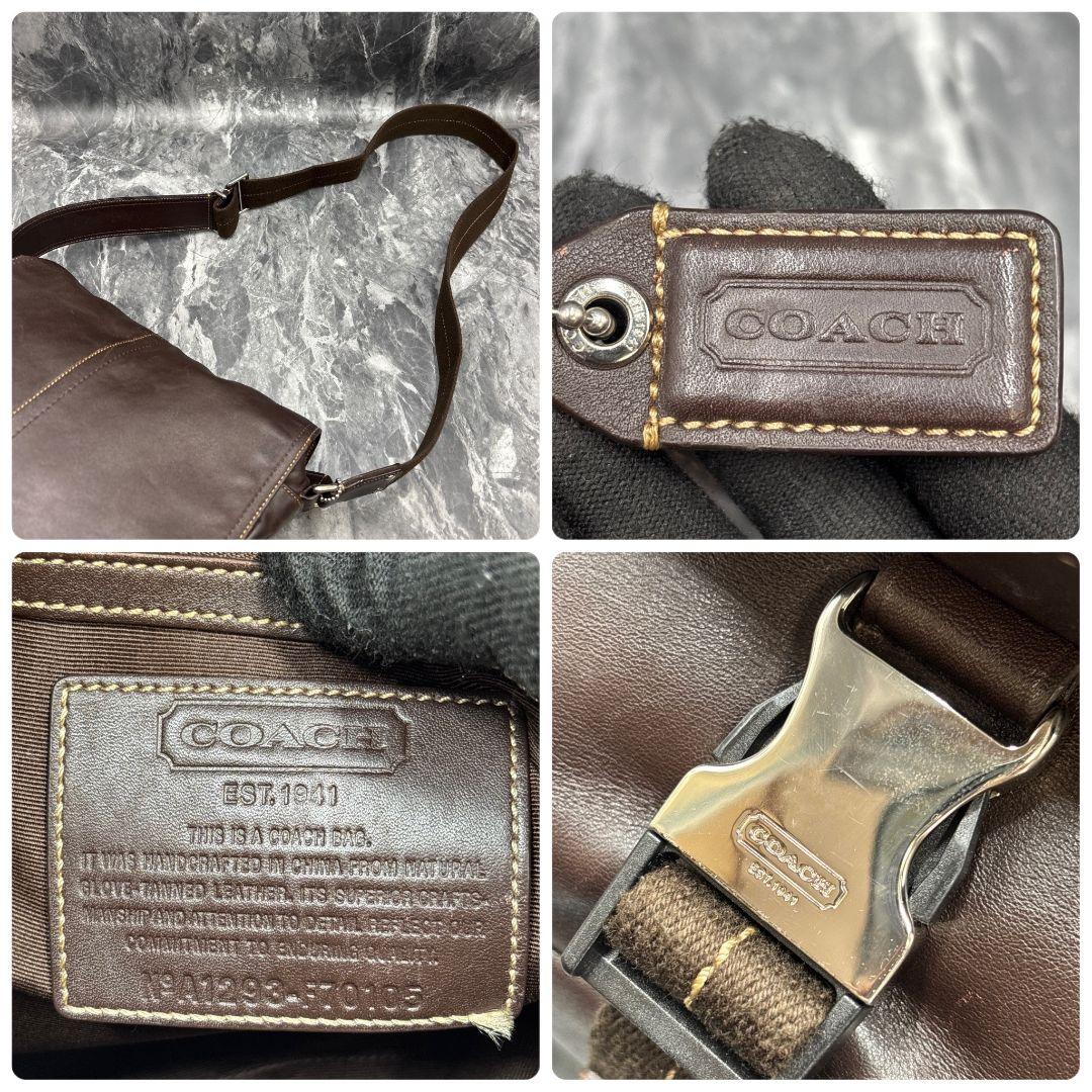 【美品】コーチ メッセンジャーバッグ オールレザー ブラウン 金具 チャーム