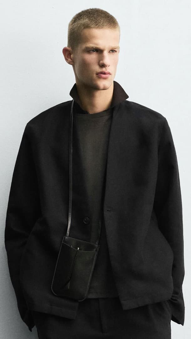 定価19,990円 コットン リネンスーツ ブレザー ラペルレス ZARA ザラ