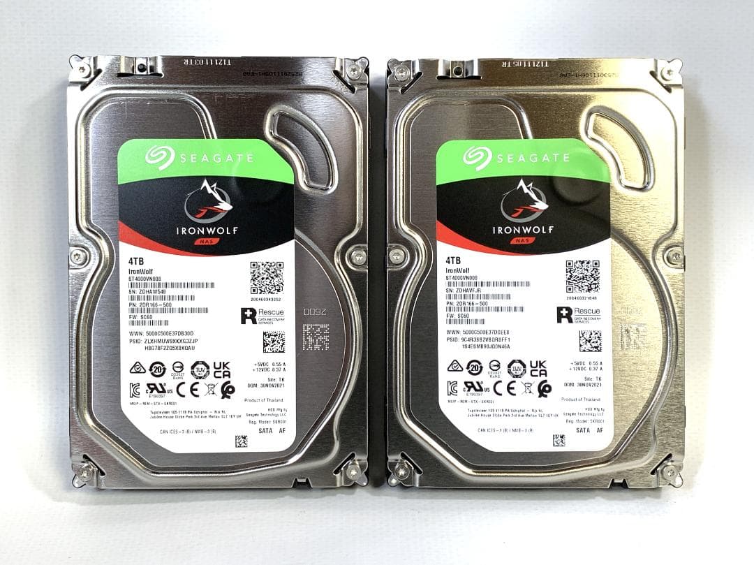 シーゲイト 4.0TB IRON WOLF NAS ST4000VN008 2台
