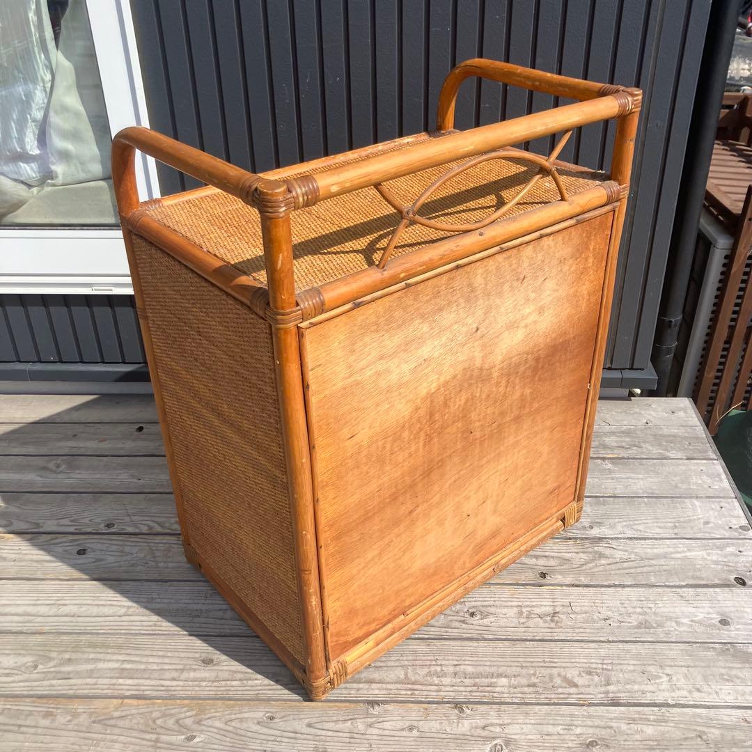 昭和レトロ ラタンチェスト 4段5杯 引き出し箪笥 古家具 ビンテージ 籐家具