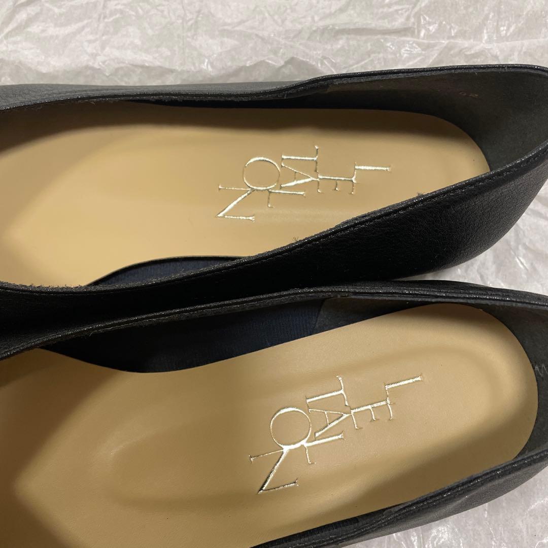 【美品】 ルタロン　スクエアVカットフラット　フラットシューズ　24.5㎝