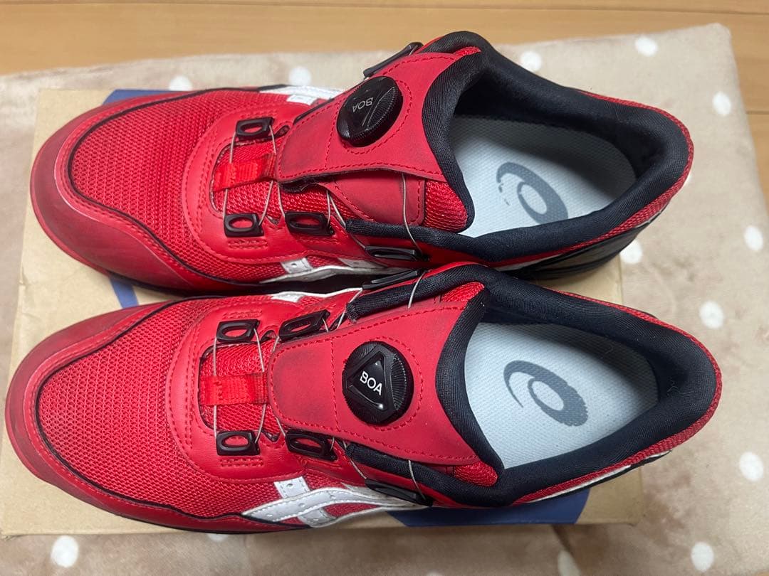 ASICS BOAウィンジョブ安全靴 レッドCP209とCP301の2セット中古
