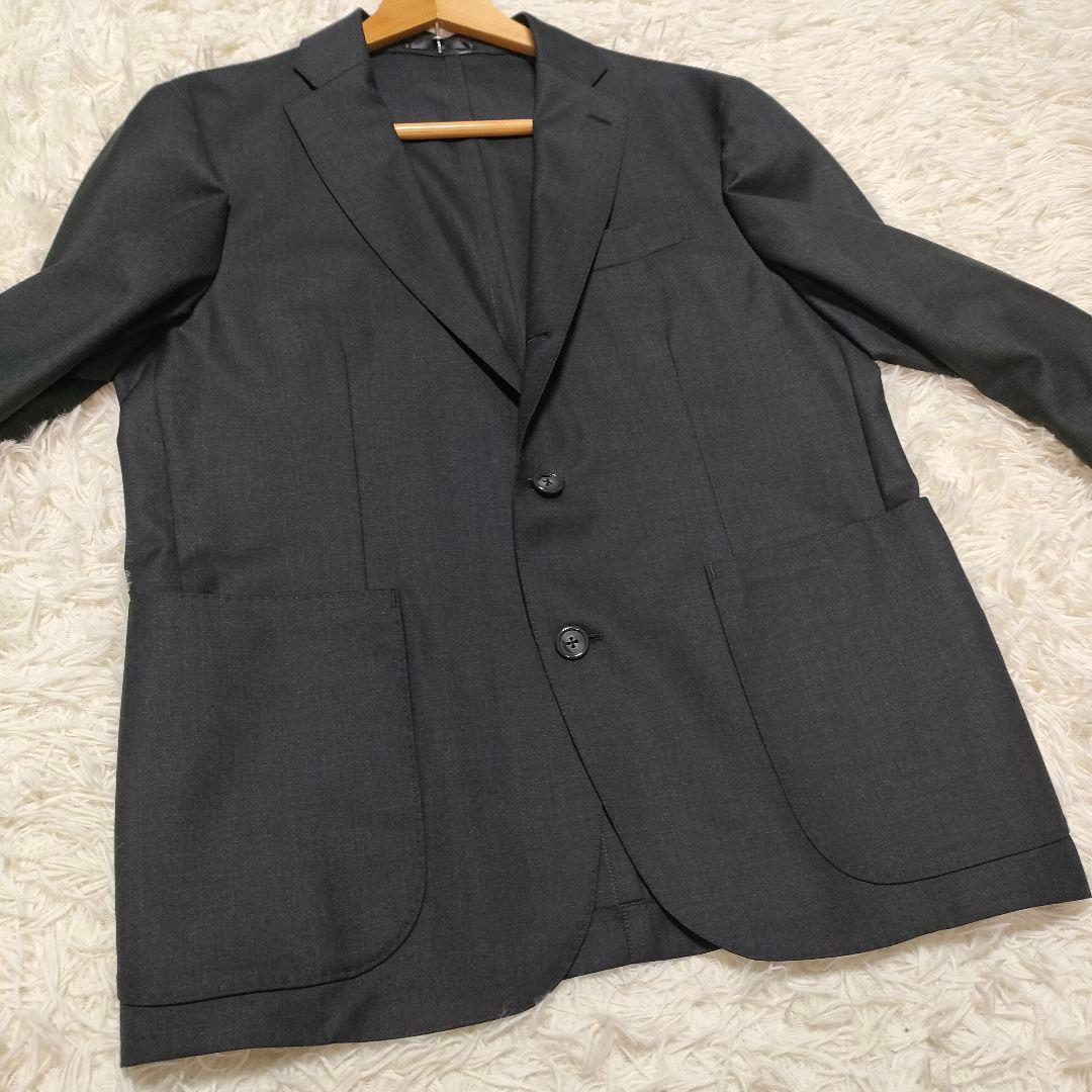 【美品】スーパー150S　カノニコ　スーツ　シングル　段返り　グレー　XL位