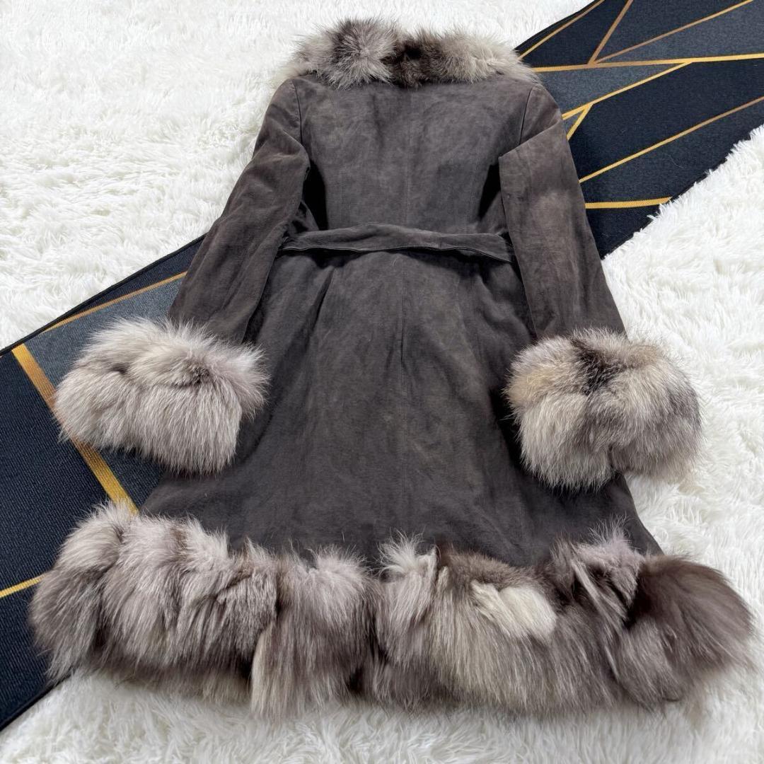 総丈99㎝ COCON フォックスファー ベルト付き コート L AA139