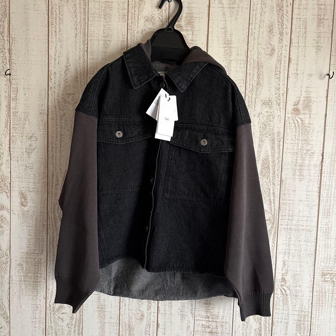 新品　vin 定価¥2万2000円　2way ニットドッキングデニムジャケット