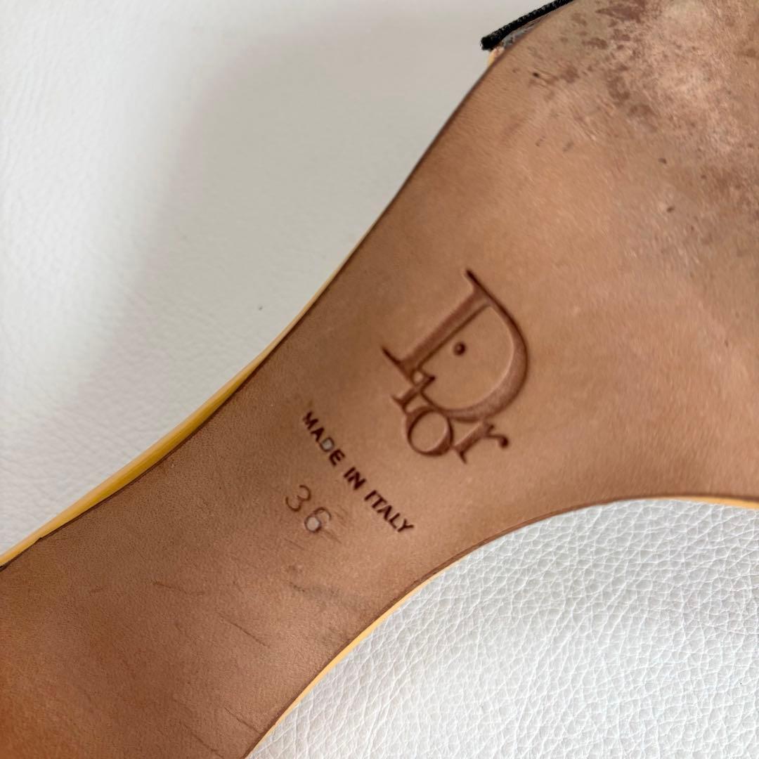 【希少】【クリスチャンディオール】デニム ロック&チャーム ミュール ヒール