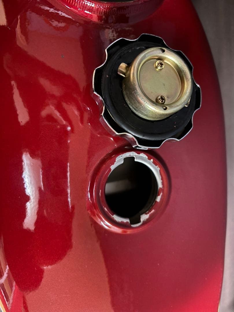 SARU36　バイクタンク 赤 ストライプデザイン　sr400