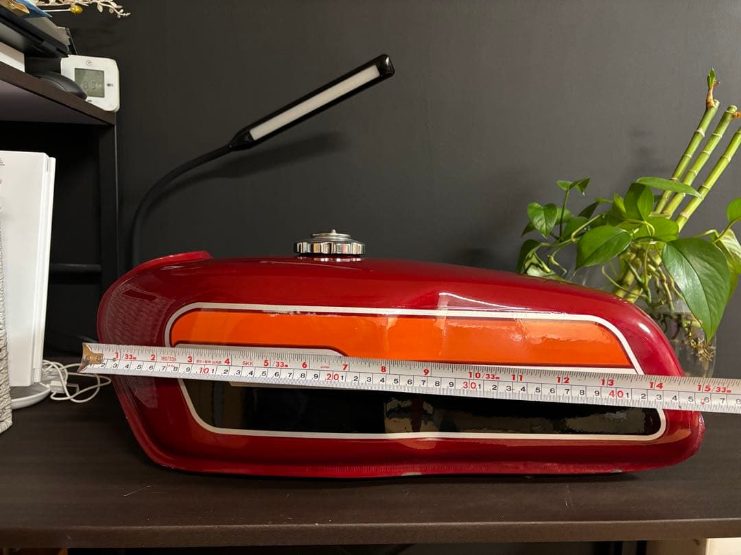 SARU36　バイクタンク 赤 ストライプデザイン　sr400