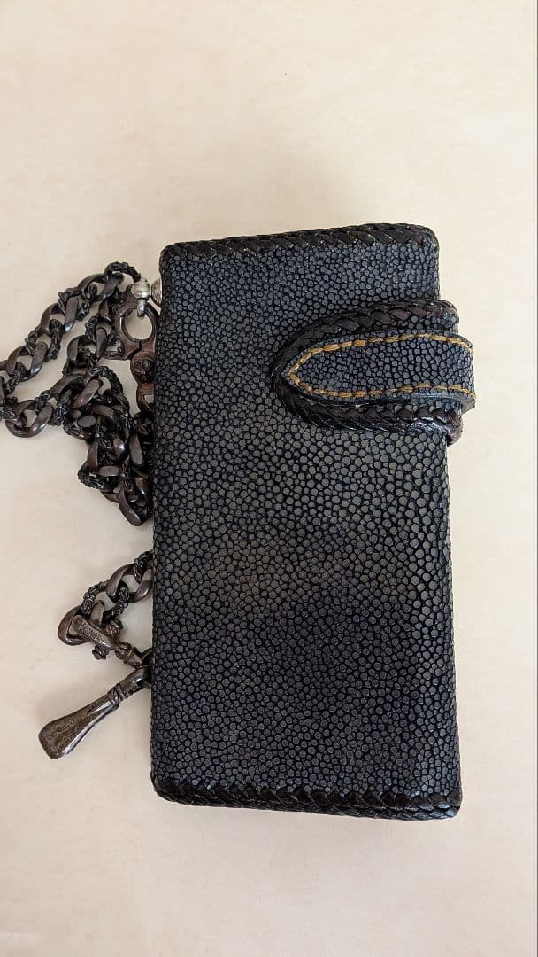 (*に様 エイ皮、ウォレットチェーン スターモチーフ、手作り貴重