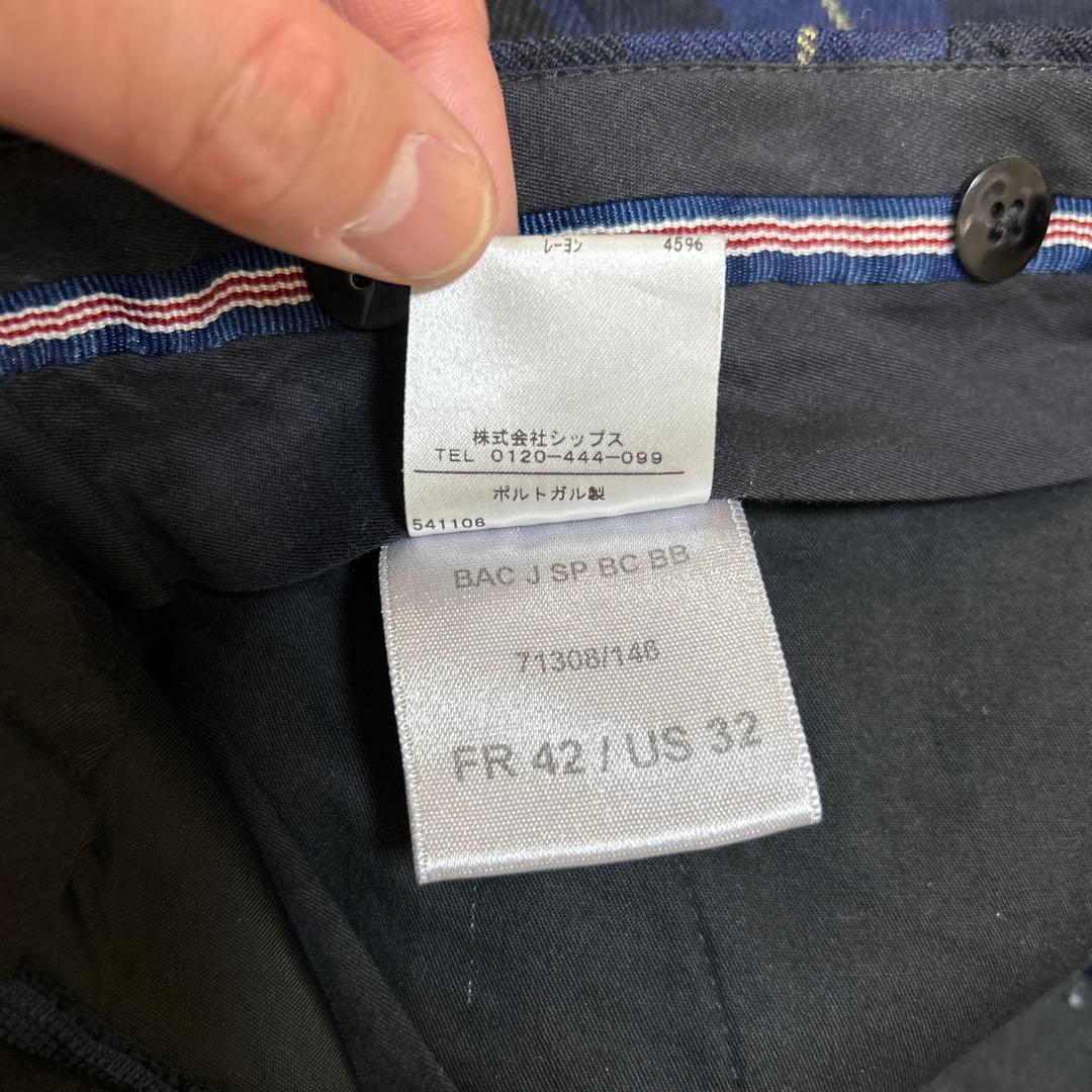 【レア】サンプル品ベルナールザンス チェック柄 スラックス　サイズ42