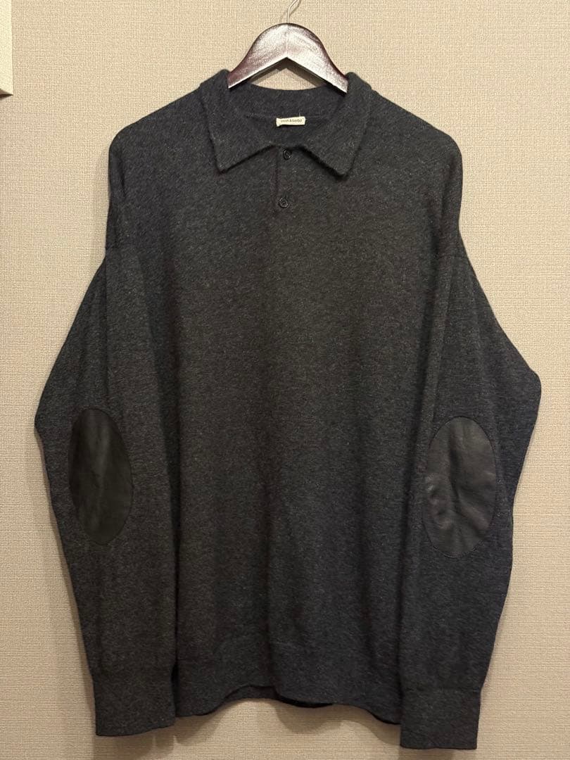 Cash and Barba モンゴリアンカシミヤ エルボーパッチ ポロサイズ4