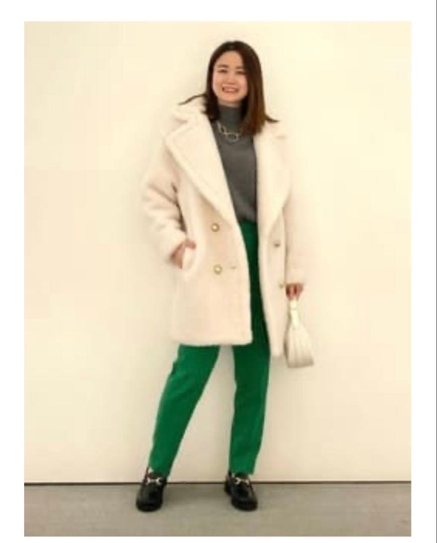 アルアバイル　ウールMIXボアピーコート【白洋社ローヤルクリーニング済】